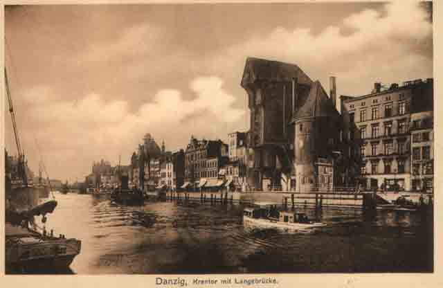 Danzig - Krantor mit Langebr�cke 1910