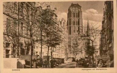 Danzig - Jopengasse mit Marienkirche