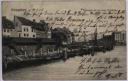 K�nigsberg Fischmarkt mit der neue Holzbr�cke 1907